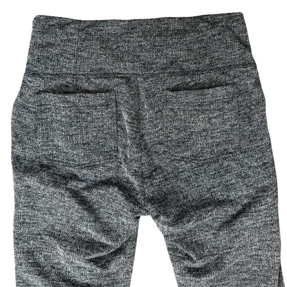 Athleta Black Gray Herringbone Metro Legging Skinny Stretch Pants size M Pockets - Picture 9 of 9